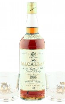 Macallan 1965 17 Year Old, Rare UK Edition with Glassware