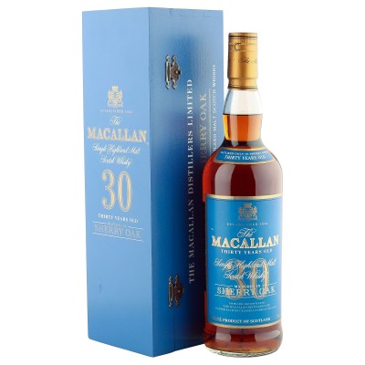 Macallan 30 Year Old, Sherry Oak, Blue Label with Presentation Box