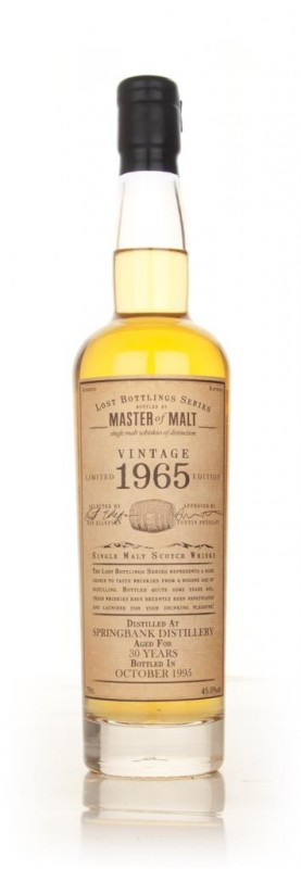 Springbank 30 Year Old 1965 Lost Bottlings Series Master of Malt
