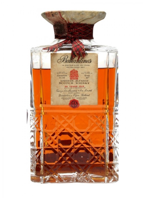 Ballantine's 30 Year Old Crystal Decanter Bottled 1960s