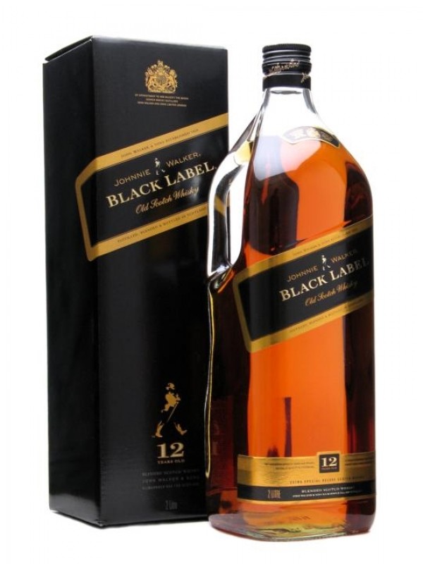デパート 送料無料 Johnnie Walker Scotch Blended | Bottle Litre 2 Label Black ウイスキー
