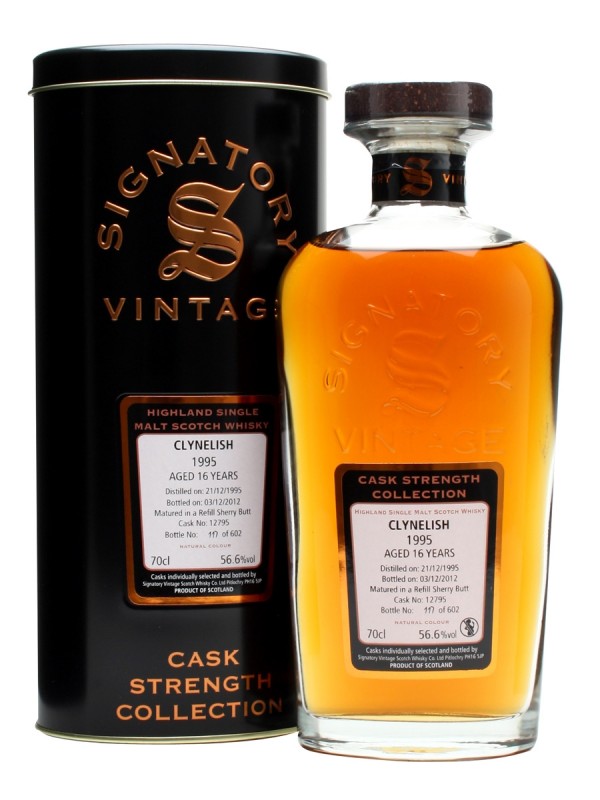Clynelish 1995 16 Year Old Refill Sherry Butt #12795 Signatory Cask Strength Collection