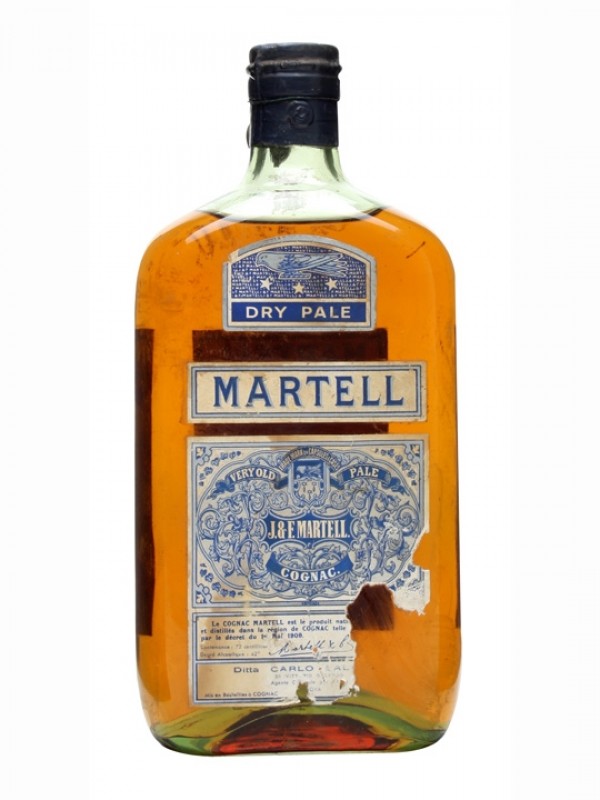 Martell 3 Dry Pale Cognac Spring Cap Bottled 1950s