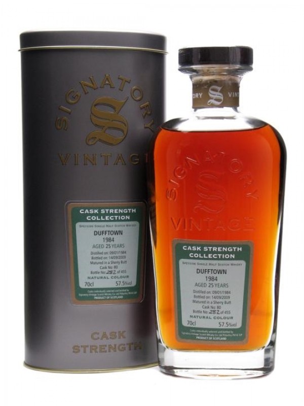 Dufftown 1984 25 Year Old Sherry Butt Signatory