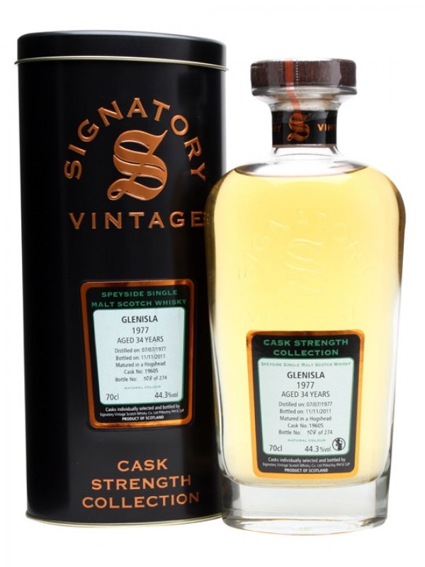 Glenisla 1977 34 Year Old Cask #19605 Signatory Cask Strength Collection
