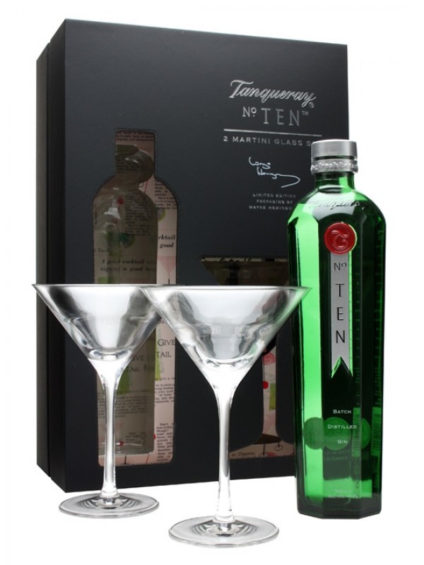 Tanqueray 10 Wayne Hemingway 2 Martini Glass Pack
