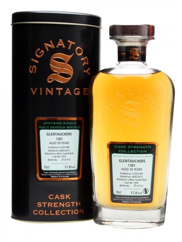 Glentauchers 1981 30 Year Old Cask #1055 Signatory Cask Strength Collection