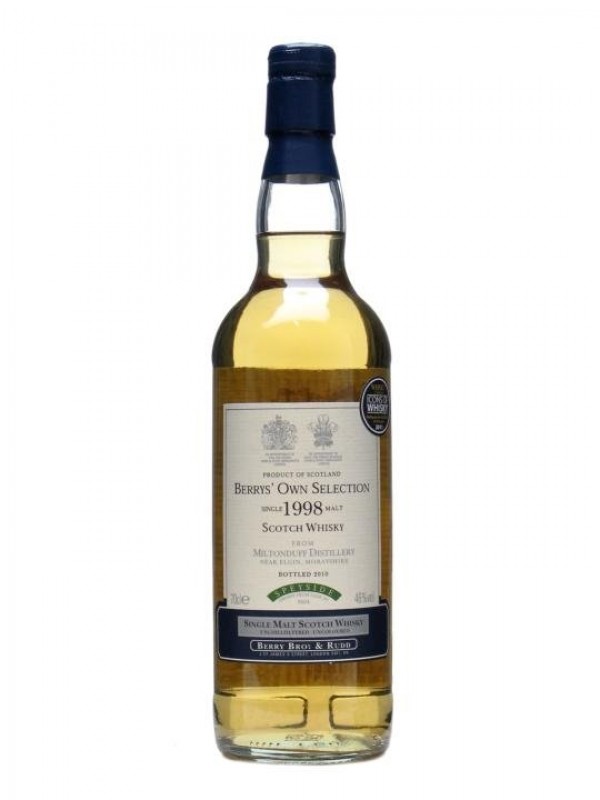 Miltonduff 1998 Bottled 2010 Cask #3604 Berry Bros & Rudd