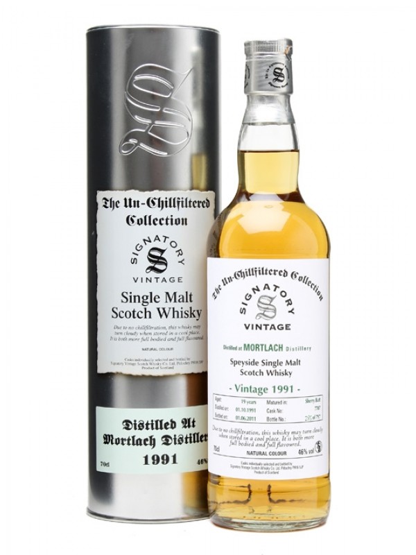 Mortlach 1991 19 Year Old Un Chillfiltered Signatory Un-Chillfiltered Collection