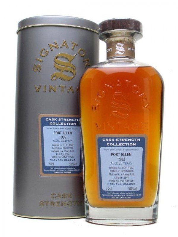 Port Ellen 1982 25 Year Old Sherry Cask Signatory Cask Strength Collection Bottled 2007