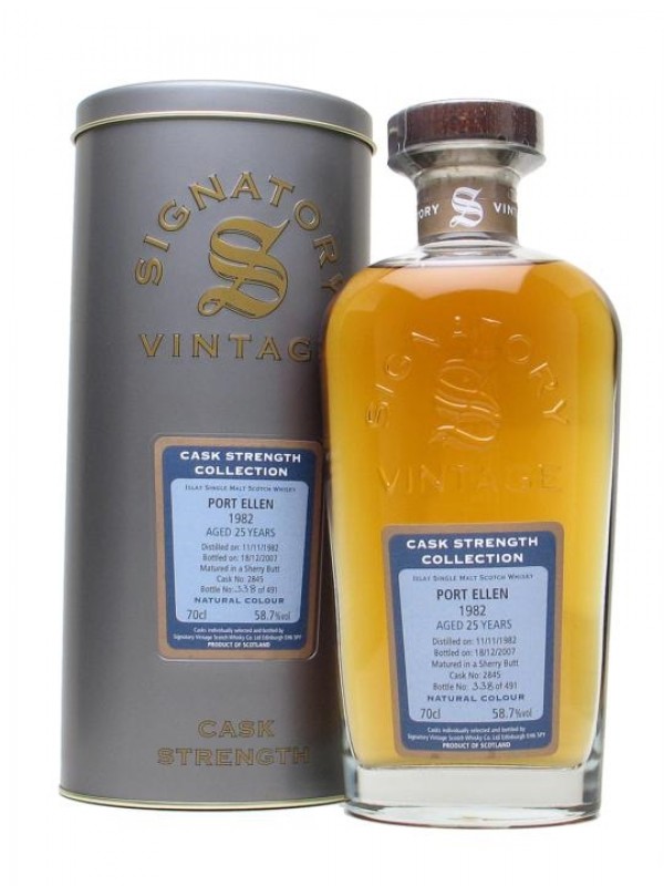 Port Ellen 1982 25 Year Old Sherry Cask Signatory Cask Strength Collection