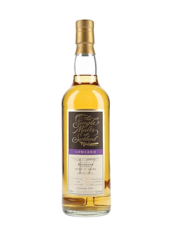 Rosebank 1991 17 Year Old Single Malts of Scotland Bottled 2008