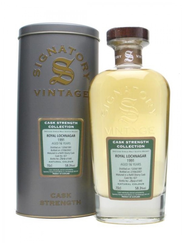 Royal Lochnagar 1991 16 Year Old Signatory Vintage Cask