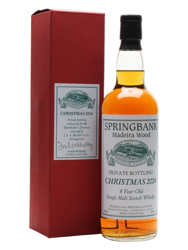 Springbank 8 Year Old Madeira Wood Bottled Christmas 2004