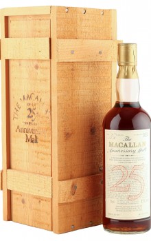Macallan 1957 25 Year Old Anniversary Malt for UK Market with Wooden Box
