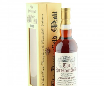 Springbank 1970 34 Year Old, Prestonfield Sherry Cask #1631 with Box